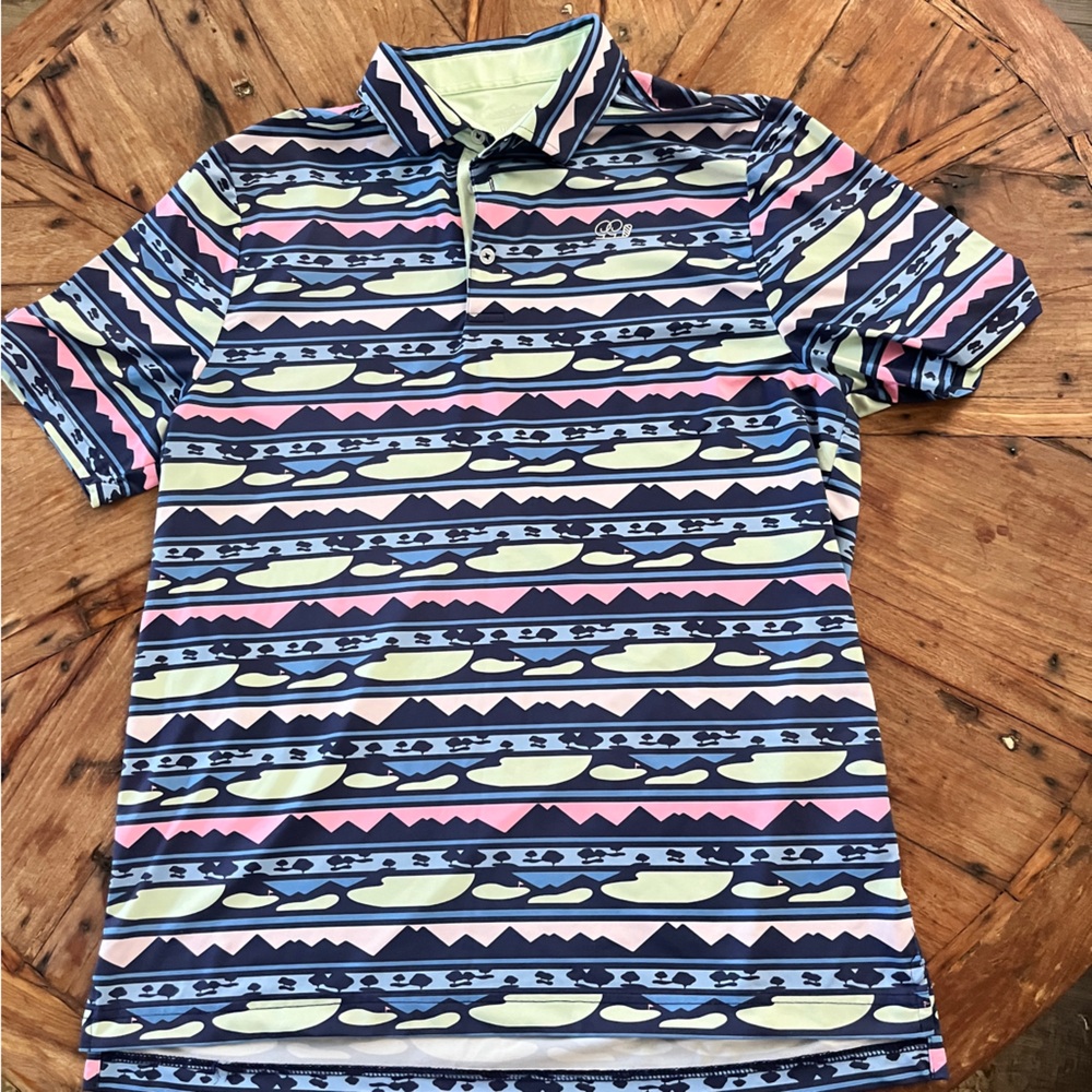 Good Good Golf Polo Shirt Men’s M 42” Fighting For Par Performance Colorful NWOT
